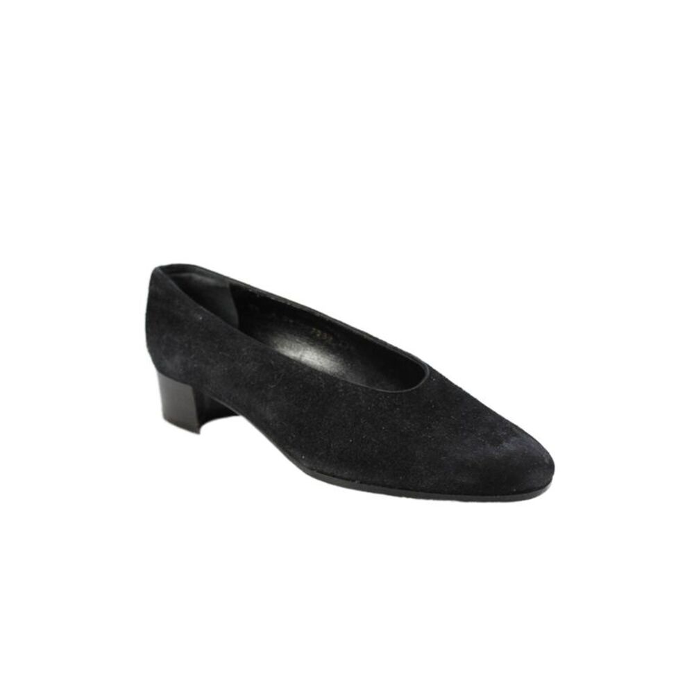 Robert Clergerie Womens Suede Round Toe Pump Heels Black Size 6.5